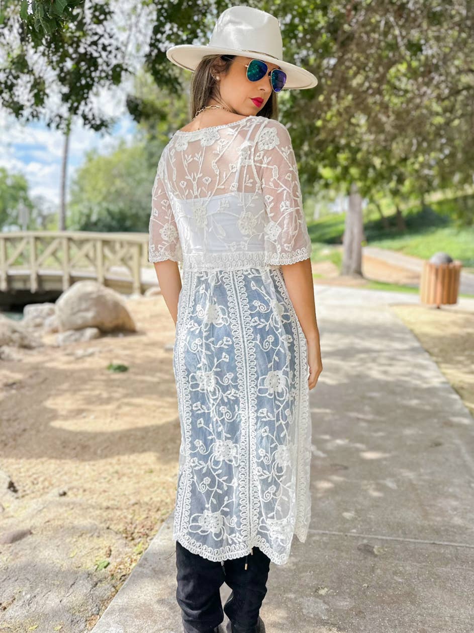 Sunset Soirée Lace Kimono