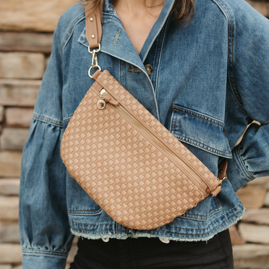Lumi Woven Crossbody Bag