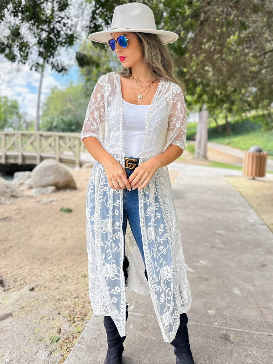 Sunset Soirée Lace Kimono