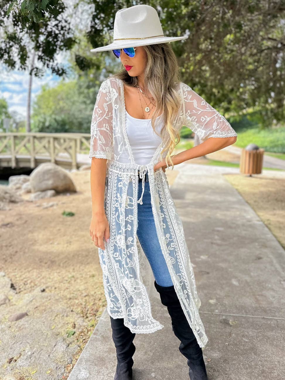 Sunset Soirée Lace Kimono